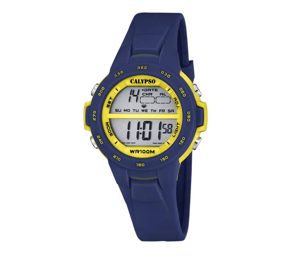 Orologio Bambino Calypso Quarzo Digitale Cronografo Cinturino Gomma 10 ATM K5850/5