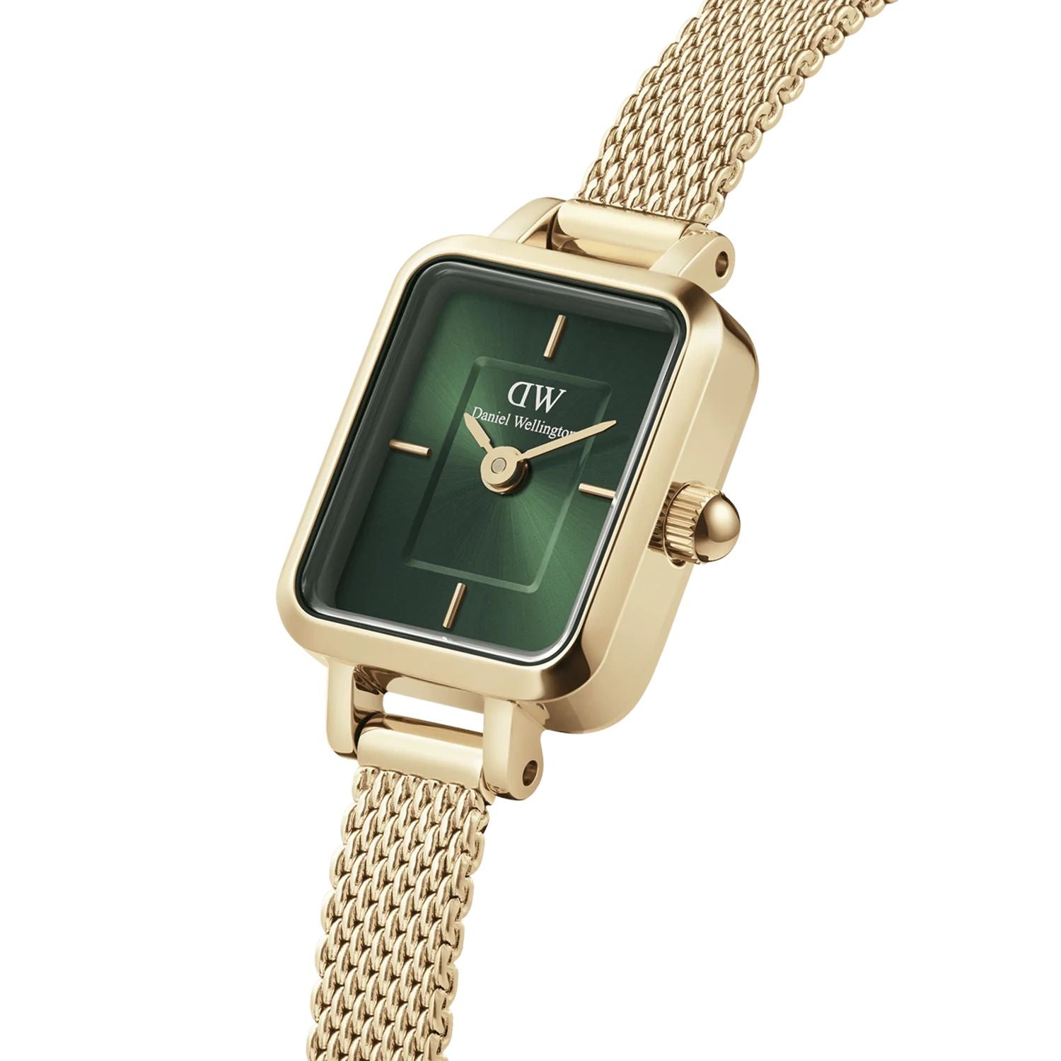 Orologio Donna Daniel Wellington Quadro Mini Acciaio Dorato Verde DW00100653