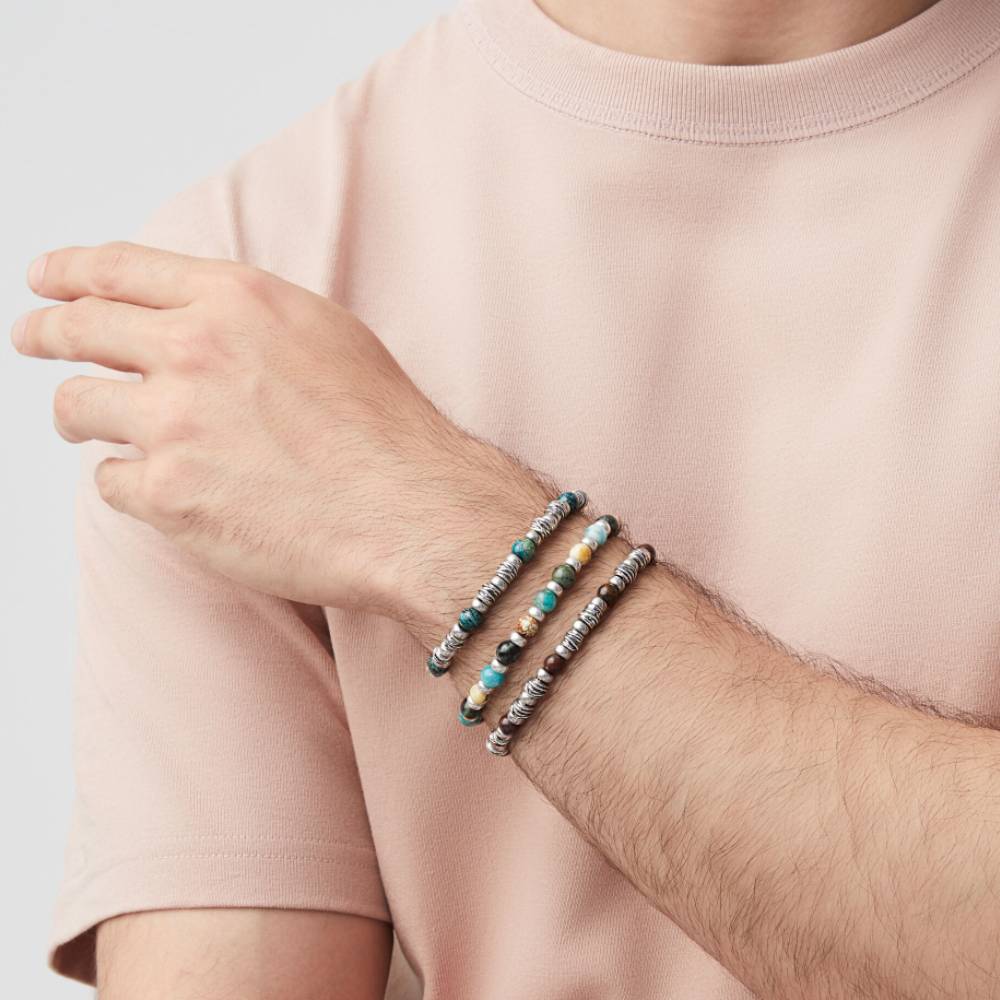 Bracciale Uomo Giovanni Raspini Bond Argento 925 Pietra Diaspro Verde 12211