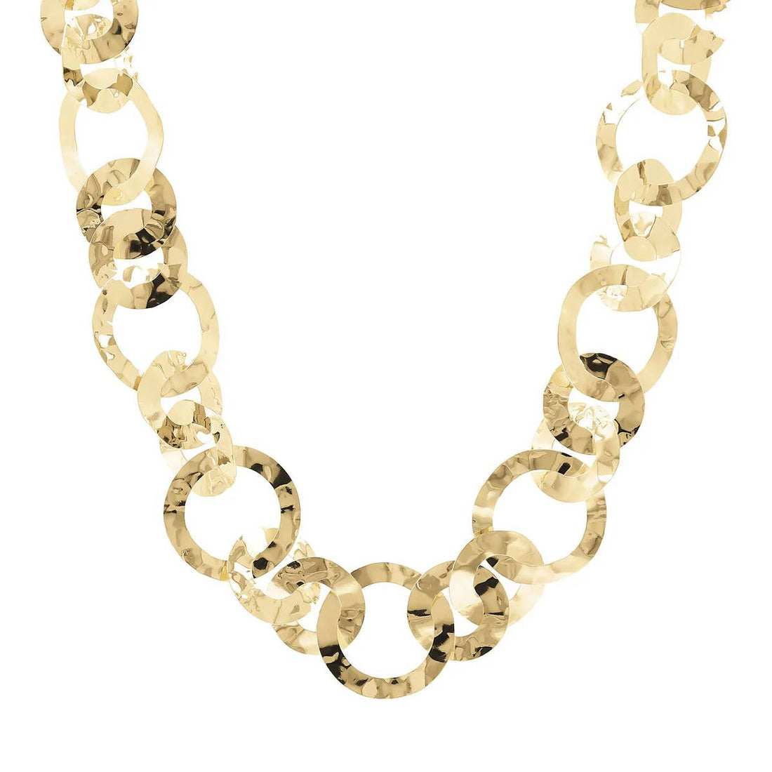 Girocollo con Maglie ad Anelli Martellati in lega placcata oro giallo 18kt  WSET00614.Y-LG
