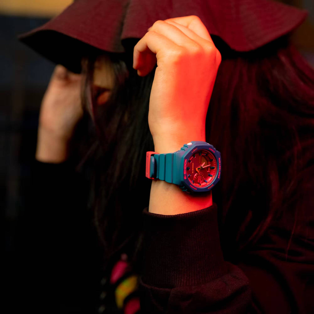 Orologio Donna Casio G-SHOCK Gomma Quarzo Blu Rosa Multicolore GMA-S2100BS-3AER