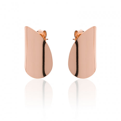 Orecchini Donna Unoaerre Bronzo Rosato Liscio Ventaglio Lucido 521093