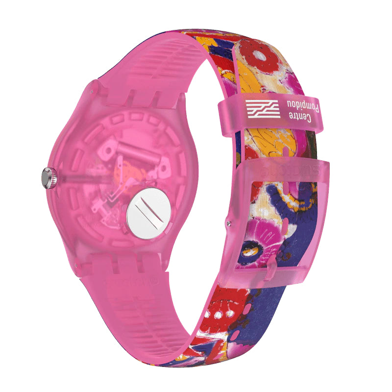 Orologio Donna Swatch Frida Kahlo Quarzo Solo Tempo Rosa SUOZ341