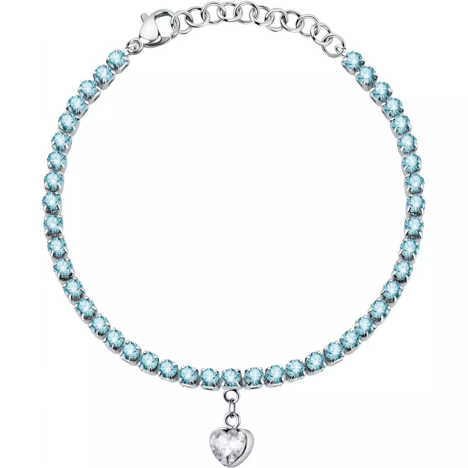 Bracciale Donna La Petite Story Acciaio Con Zirconi Turchesi E Charm Cuore LPS05ASD30
