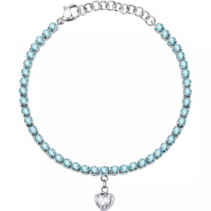 Bracciale Donna La Petite Story Acciaio Con Zirconi Turchesi E Charm Cuore LPS05ASD30