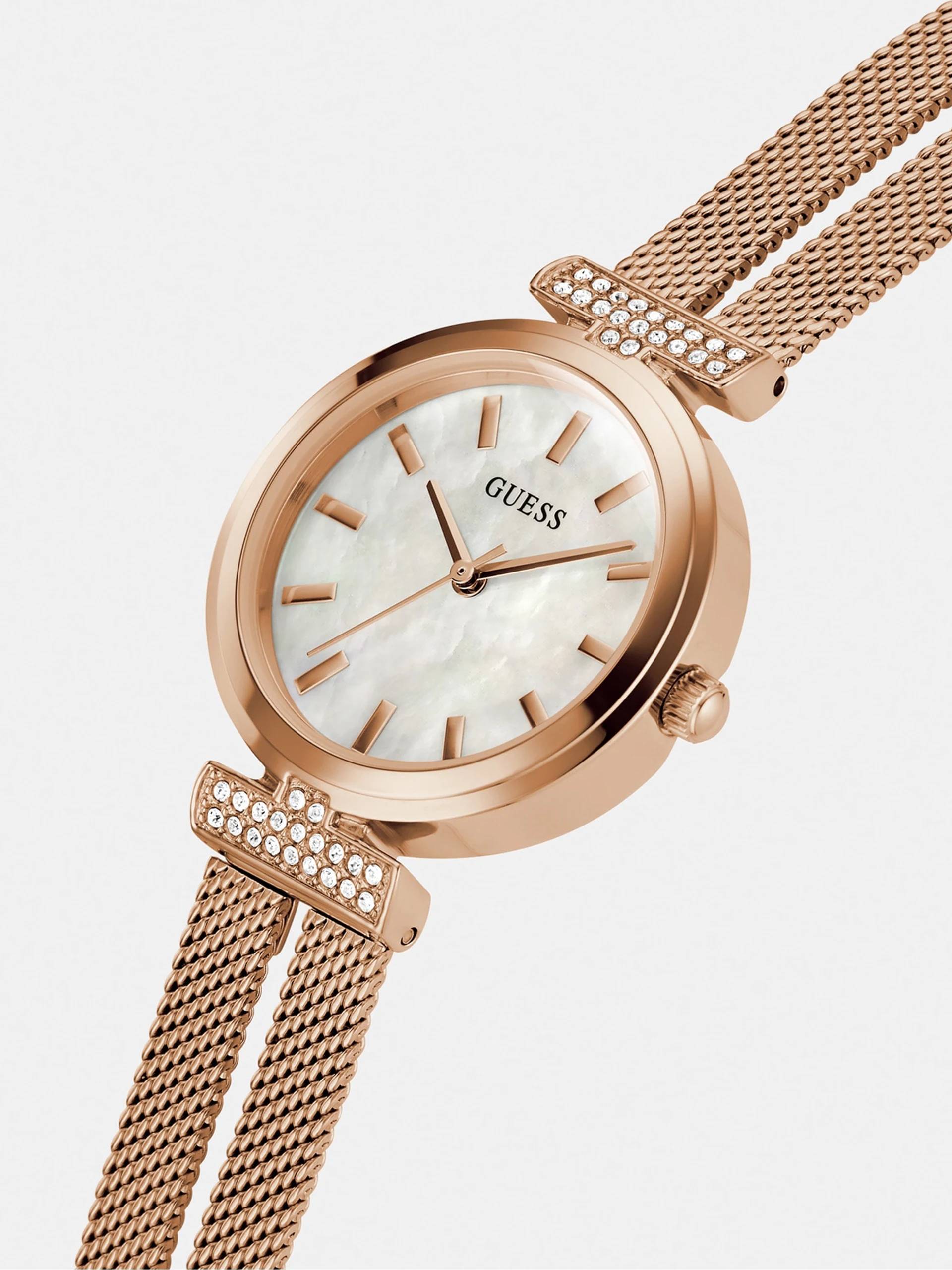 Orologio Donna Guess Quarzo Solo Tempo Zirconi Acciaio Rosè GW0471L3