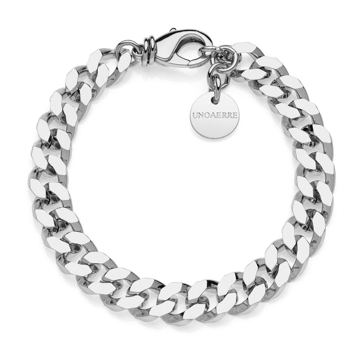 Bracciale Donna Unoaerre Bronzo Argentato Maglia Groumette Schiacciata 540222