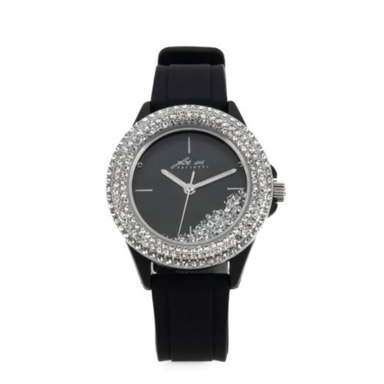 Orologio Donna 4US Cesare Paciotti Quarzo Solo Tempo Nero Zirconi Bianchi T4SW498