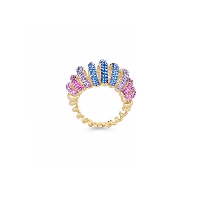 Anello Donna Sogni Bronzo Vortice Micro Pavè Zirconi Multicolor LAN005GM/16