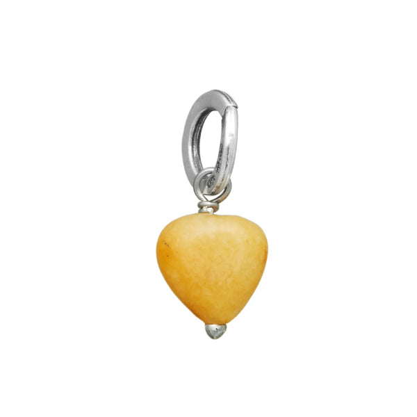 Charm Donna Giovanni Raspini Argento 925 Cuore Avventurina Gialla Fatto A Mano 11622