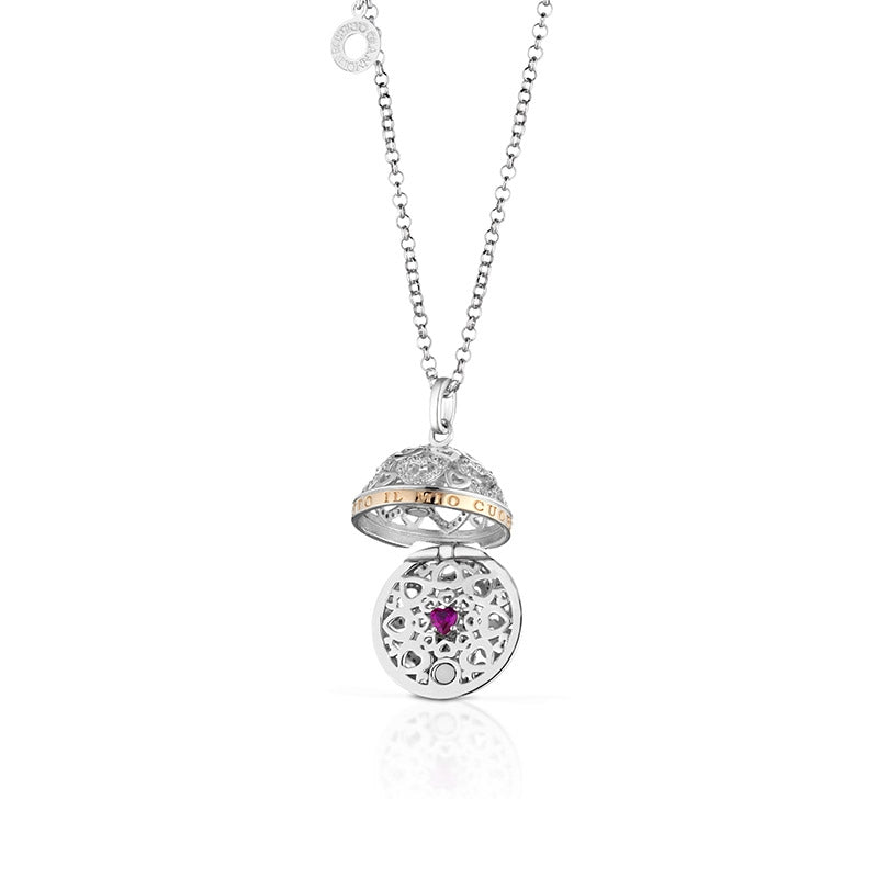 Collana Donna Argento 925 Chiama Angeli Roberto Giannotti Cuore Rosso Angelo