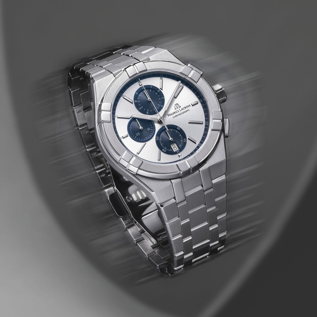 Orologio Uomo Maurice Lacroix Aikon Cronografo Blu Grigio AI1118-SS002-230-1