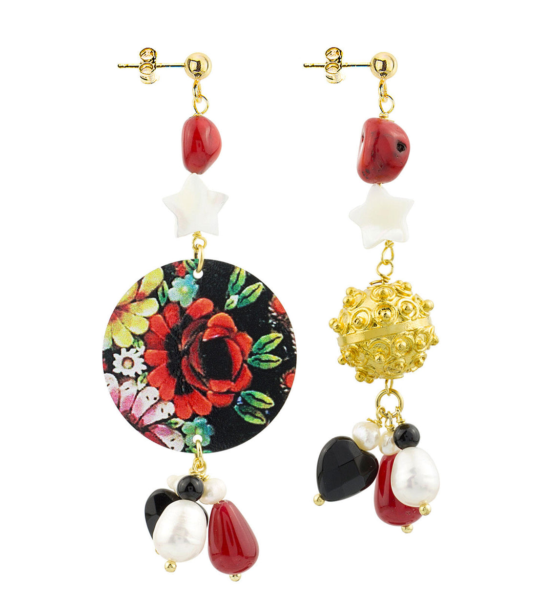 Orecchini Donna Lebole The Mini Circle Mix Match Fiore Rosa MM/DG OR.1