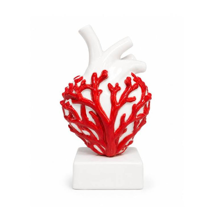 Scultura Macrì Cuore Corallo 20 cm TE131