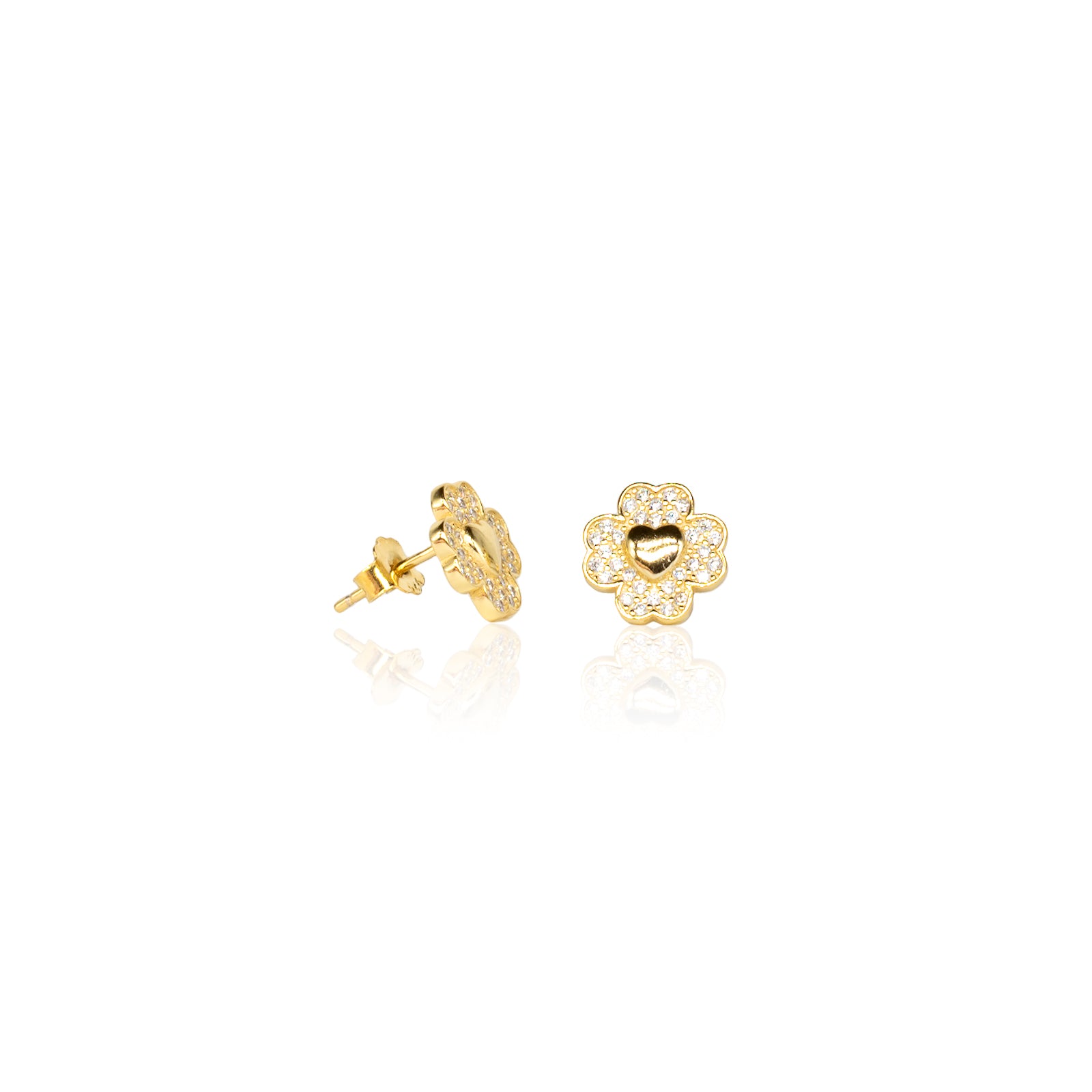 Orecchini Donna Re Mida Argento 925 Dorato Con Zirconi Bianchi O026