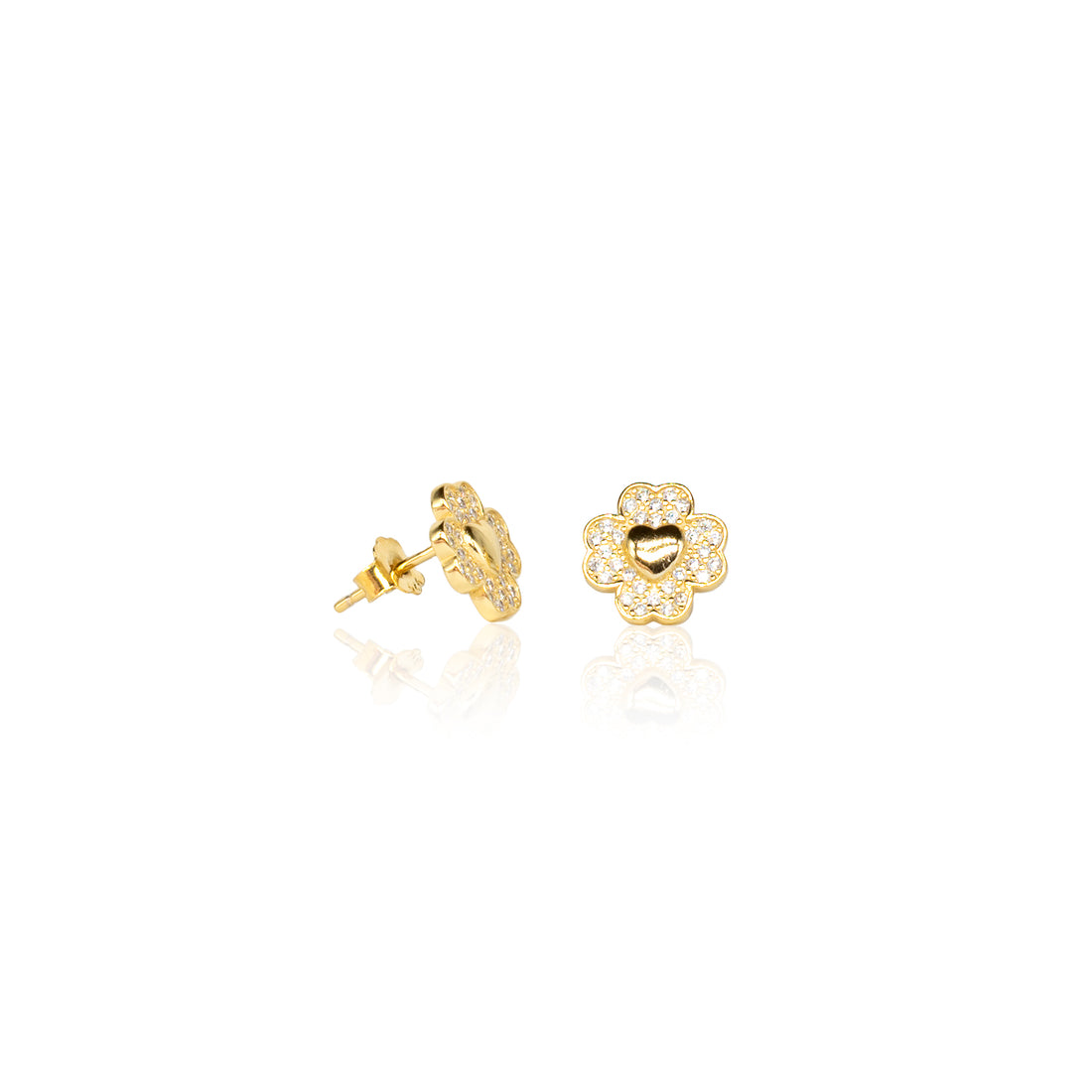 Orecchini Donna Re Mida Argento 925 Dorato Con Zirconi Bianchi O026