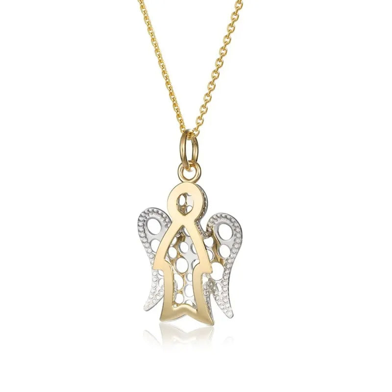 Collana Donna Oro 9 ck con Angelo oro giallo e bianco NKT392