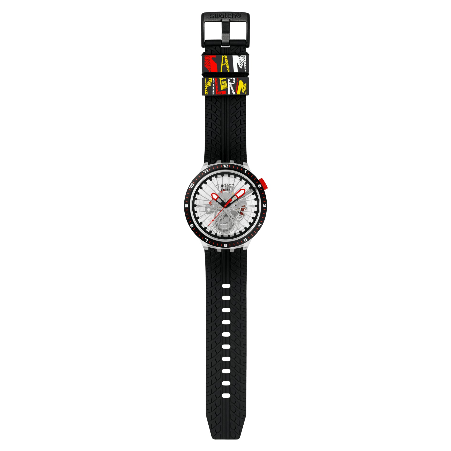 Orologio Unisex Swatch THE PILGRIM Big Bold Nero Scheletrato SB05K103