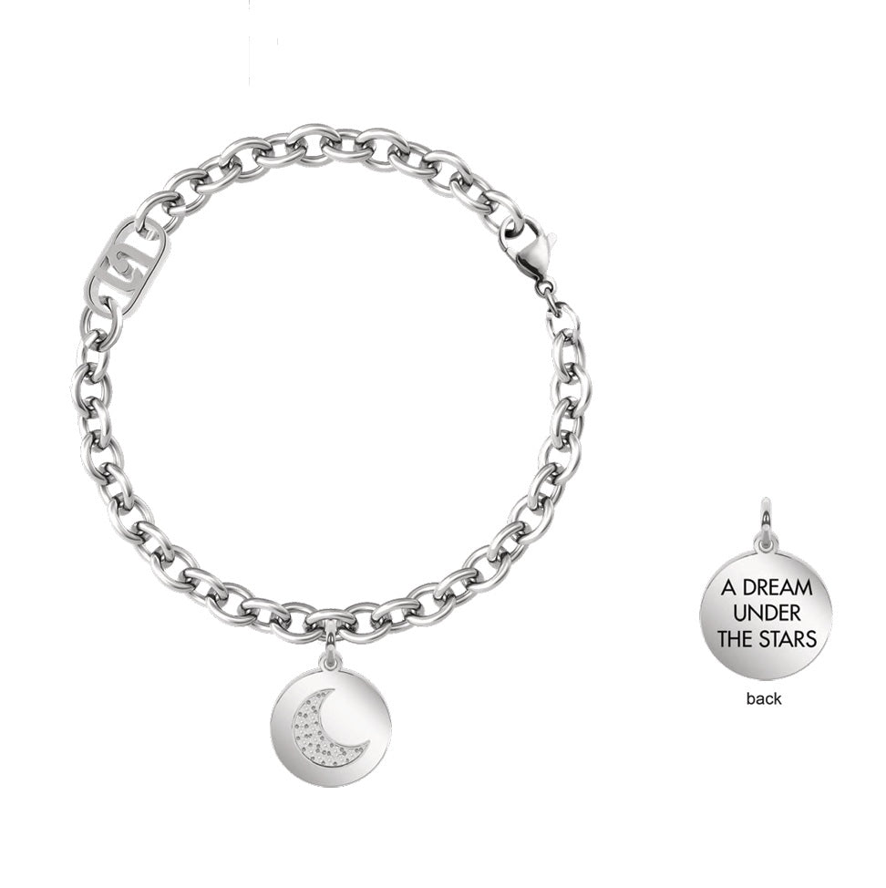 Bracciale Donna Acciaio Liu jo ciondolo Luna Con Zirconi LJ3096