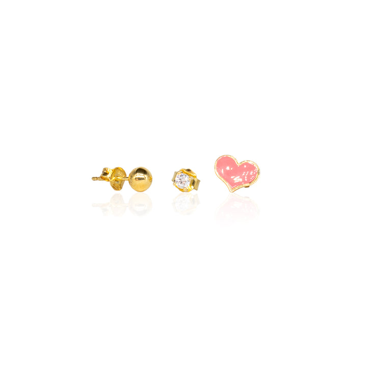 Orecchini Donna Re Mida Argento 925 Dorato Set A Tre O031