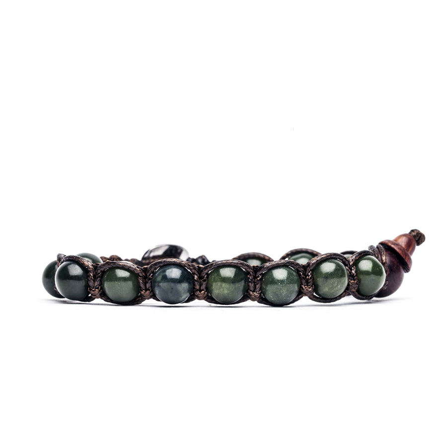 Bracciale Uomo Tamashii Biglie Giada Verde Porta Fortuna BHS900-106