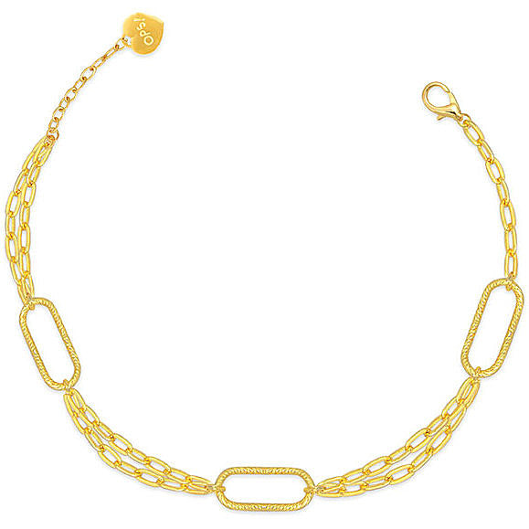 Bracciale Donna Ops Objects Victoria Argento Dorato Placca Sfaccettata OPS-LUX209BR