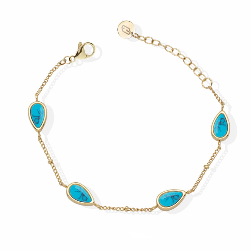 Bracciale Donna Liu Jo Acciaio Dorato Pietra Turchese LJ2834