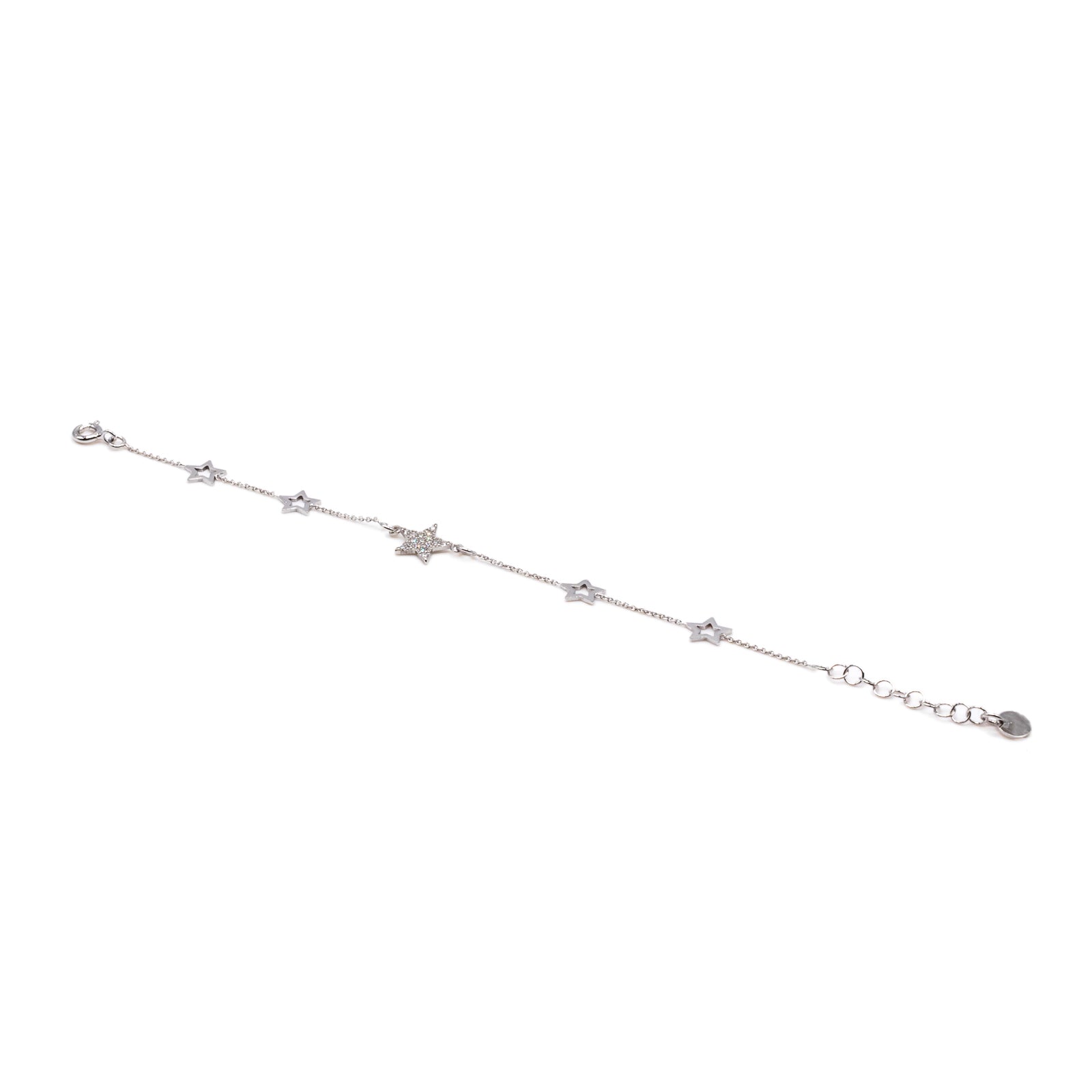 Bracciale Donna Re Mida Argento 925 Stella Zirconi Bianchi B010