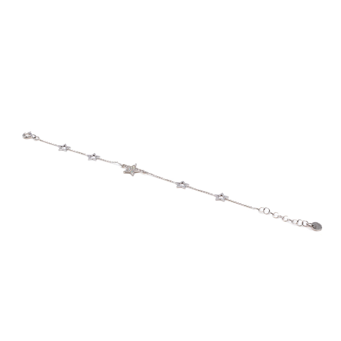 Bracciale Donna Re Mida Argento 925 Stella Zirconi Bianchi B010