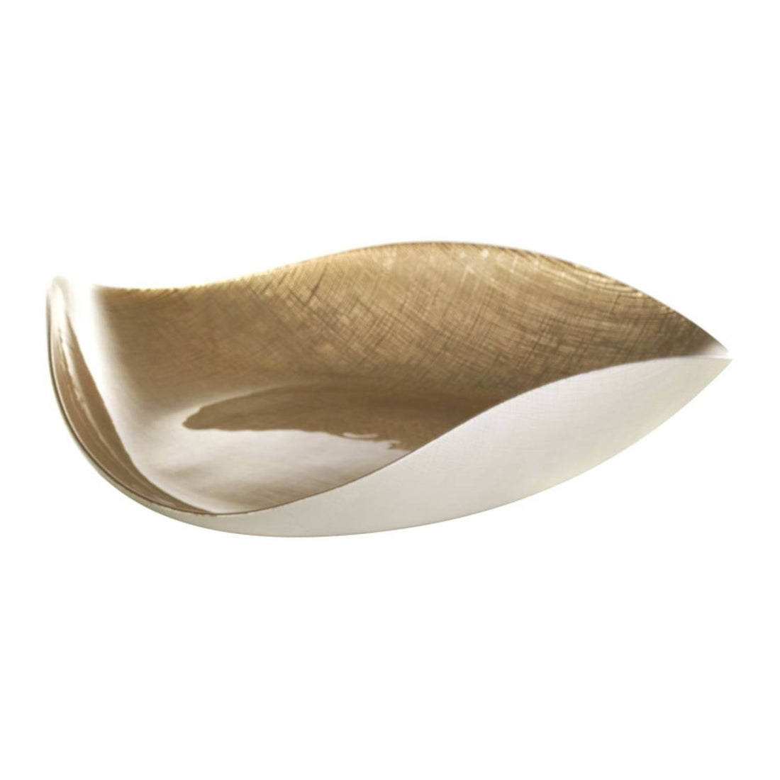 Centrotavola Cristallo Smalto Onlylux Nicchio Oro 33 cm Marrone Crema OL02312