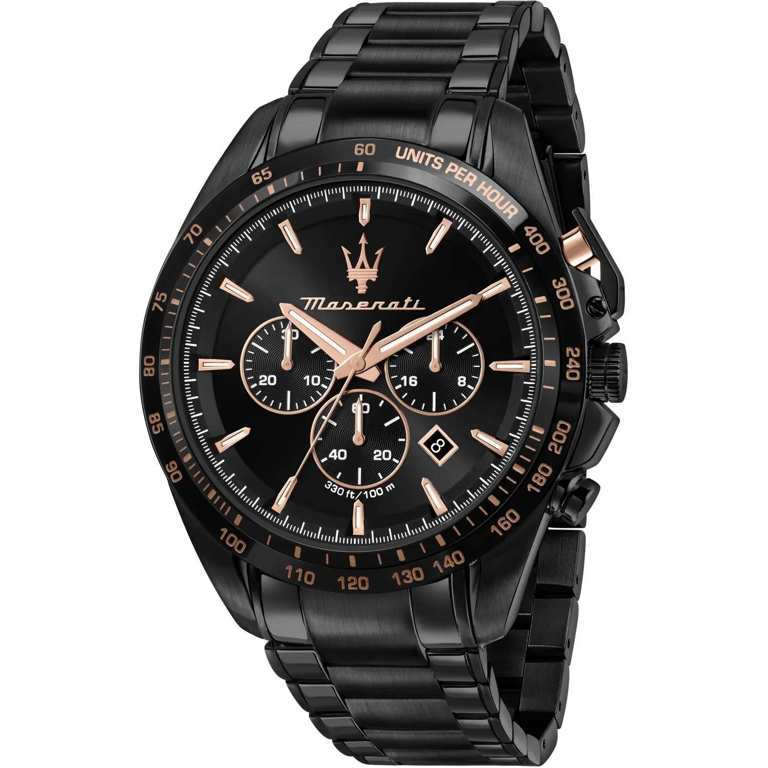 Orologio Uomo Maserati Quarzo Cronografo Acciaio Nero Rosè R8873612048