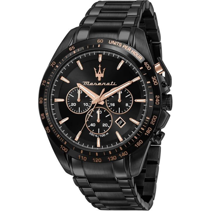 Orologio Uomo Maserati Quarzo Cronografo Acciaio Nero Rosè R8873612048