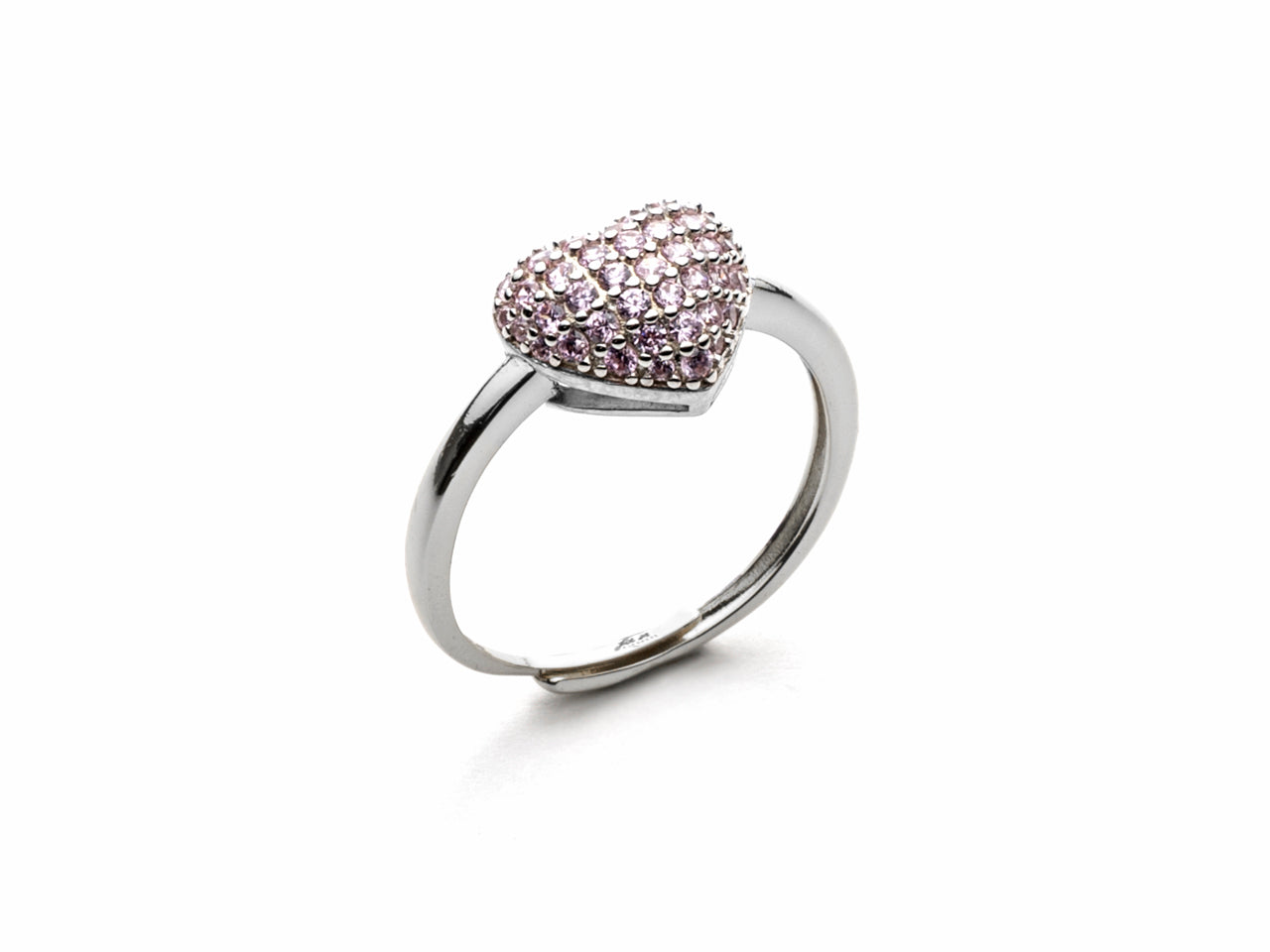 Anello Donna 4US Cesare Paciotti Argento 925 a cuore con Zirconi Rosa 4UAN5712W