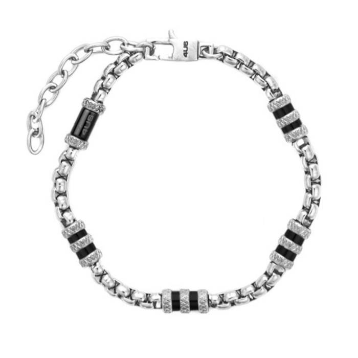 Bracciale Uomo 4US Cesare Paciotti Acciaio Nero Sfaccettato 4UBR8654