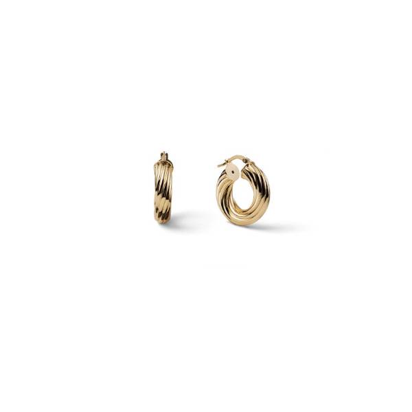 Orecchini Donna Unoaerre Bronzo Cerchio Torchon Dorato 587423