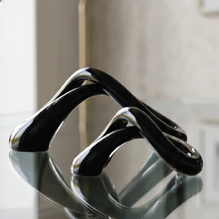 Scultura Cristallo Onlylux Sogninfiniti 26,5 cm Nero OL03473