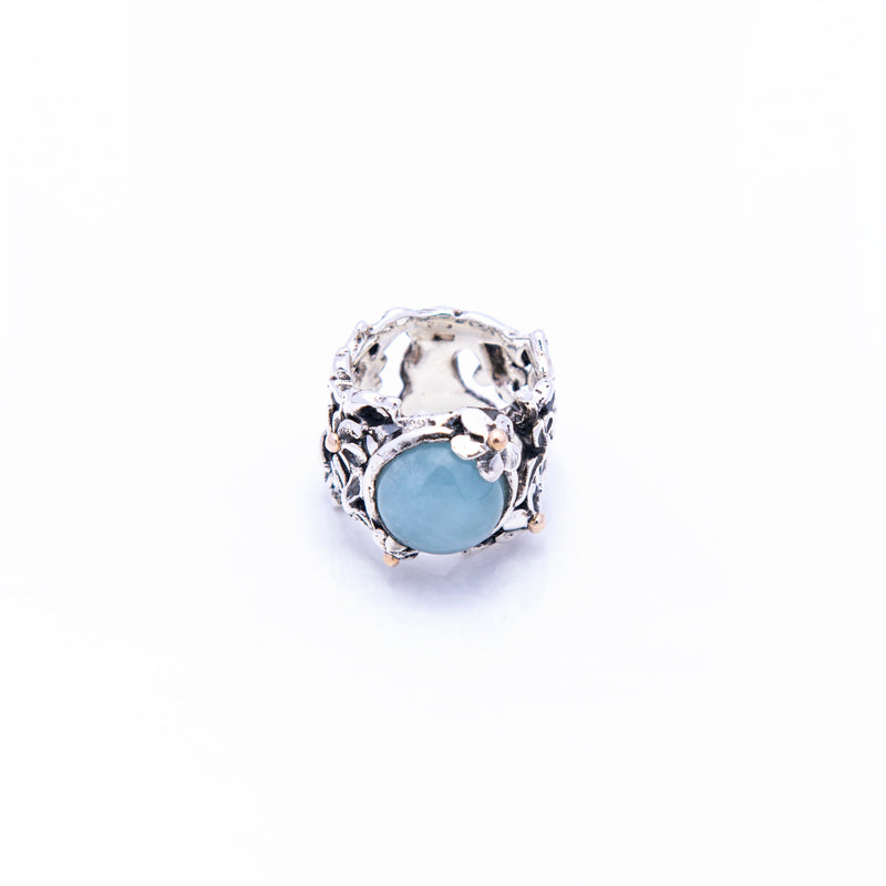 Anello Donna Nemoris Argento 925 Bronzo Rosè Misura 16 Acquamarina BAF29