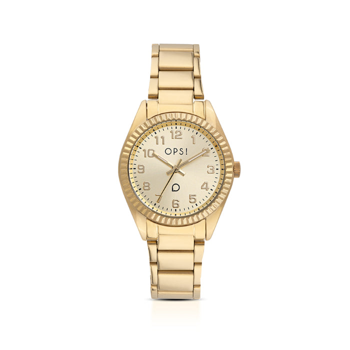 Orologio Donna Ops Acciaio Quarzo Dorato Numeri OPSPW-1084-3450