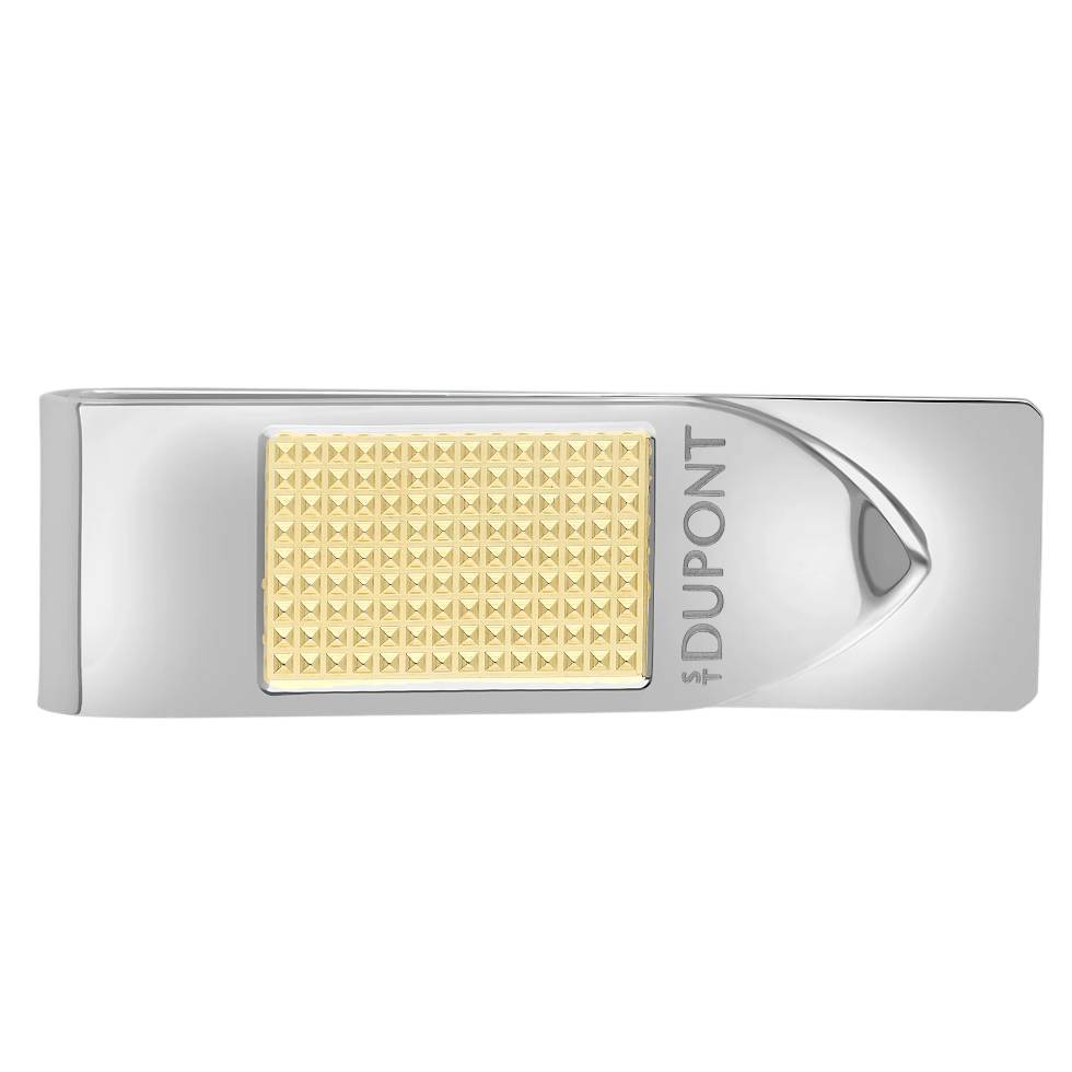 Fermasoldi Uomo Dupont Pinza Acciaio Dorato Logato Inciso Punta Diamante 003123