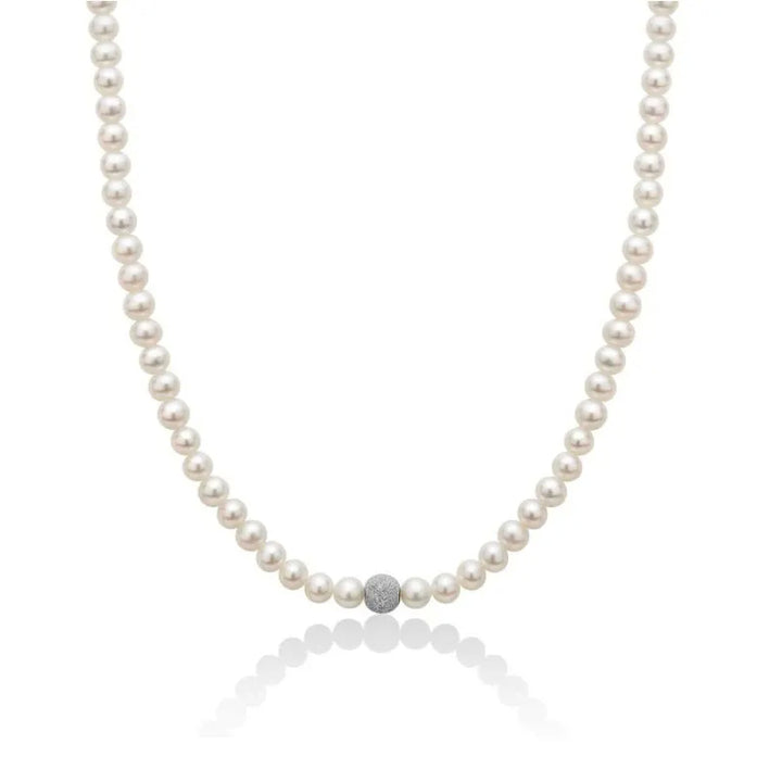 Collana Perle Miluna Inserto Oro Bianco 750 Diamantato PCL1834V
