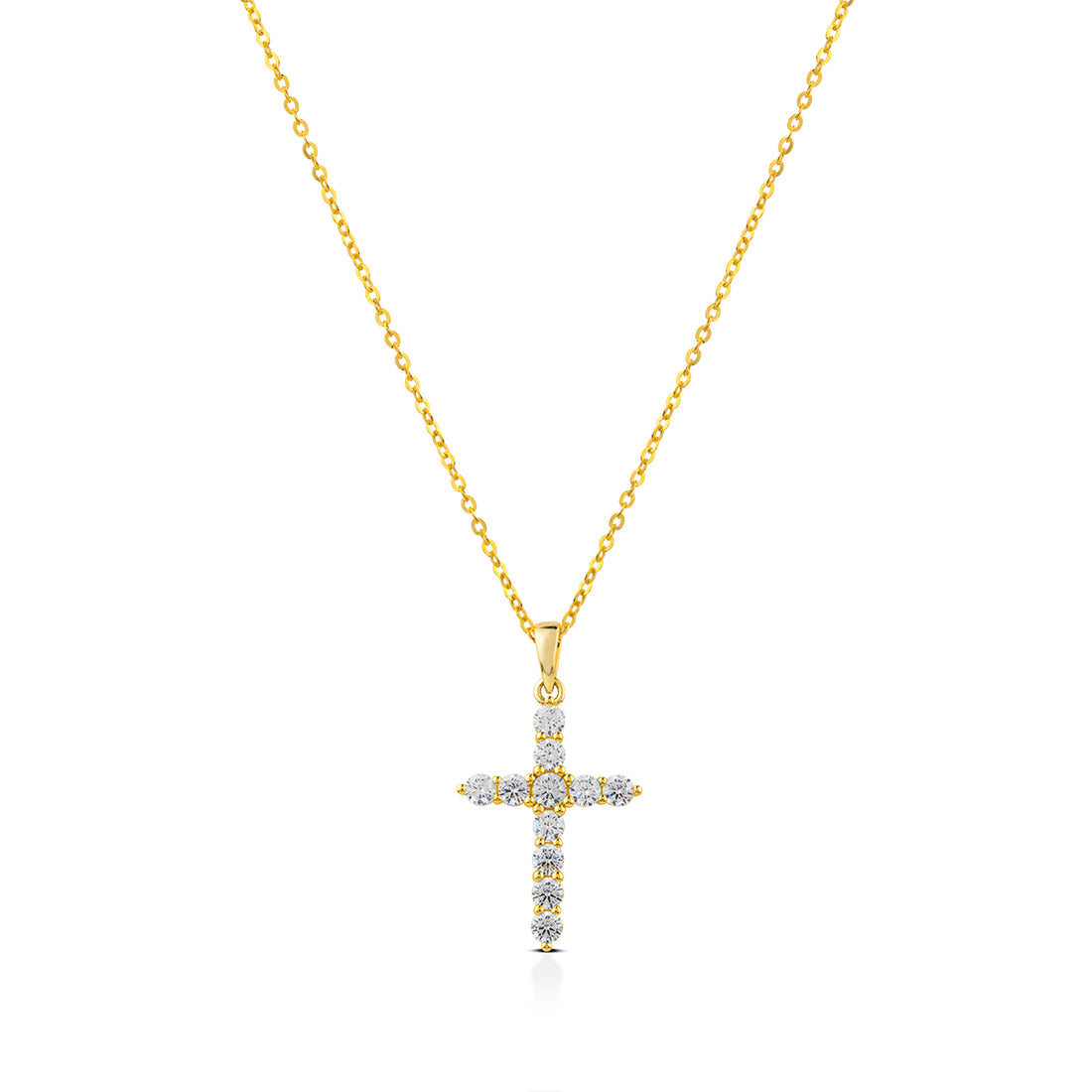 Collana Donna Kulto Argento Dorato 925 Croce Zirconi Bianchi K925-169-2800