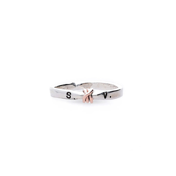 Anello Donna Filo D'Amore Elemento Oro Rosa 9 KT Argento Mis 14 AN2020AR