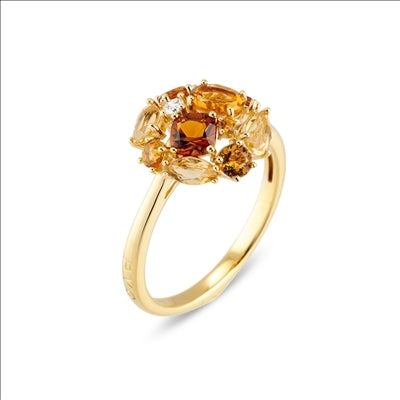 Anello Donna Ponte Vecchio Gioielli Oro 18 KT Citrino Diamante CA1758CPY-P