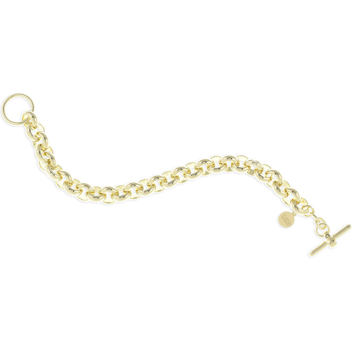 Bracciale Donna Unoaerre Bronzo Dorato Maglia Anelli Stretti Liscia 418239