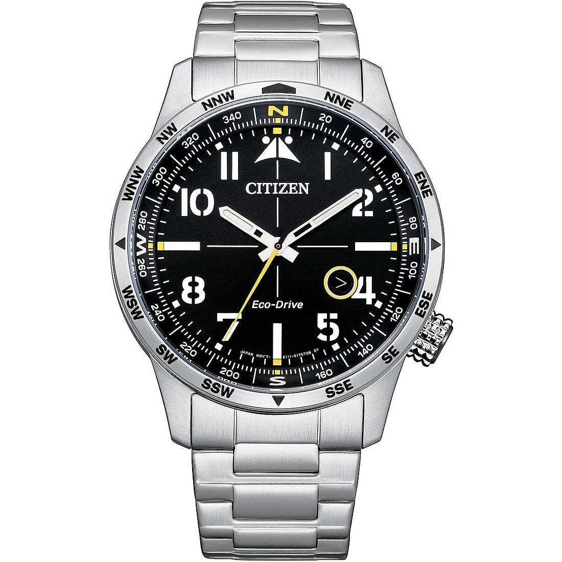Orologio Uomo Acciaio Citizen Aviator  Eco Drive Nero BM7550-87E
