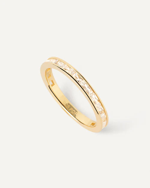 Anello Donna PDPaola Argento Dorato 925 Fascia Zirconi AN01-A05-14