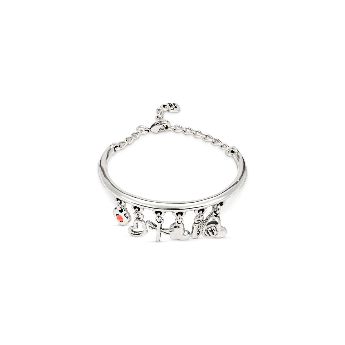 Bracciale Donna Uno De 50 Multi Ciondoli Cuore Semirigido PUL2196MTL0000M