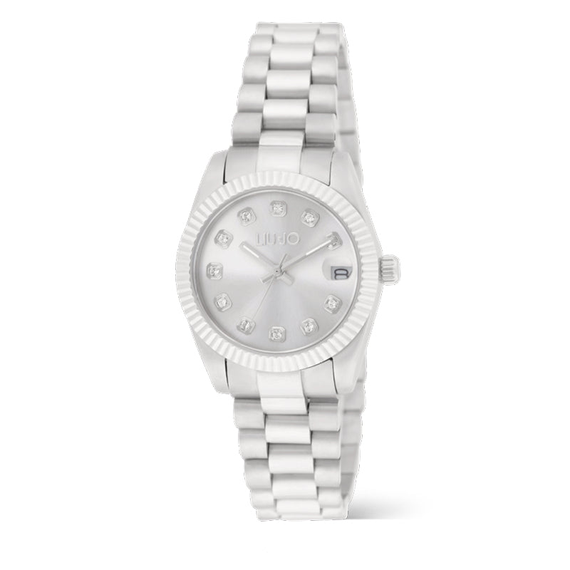 Orologio Donna Liu Jo Argentè Casual Zirconi Bianchi TLJ2481