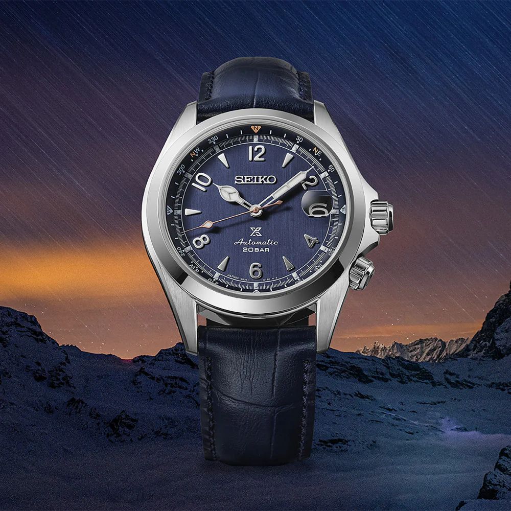 Orologio Uomo Seiko Prospex Alpinist Pelle Edizione Limitata Blu SPB531J1