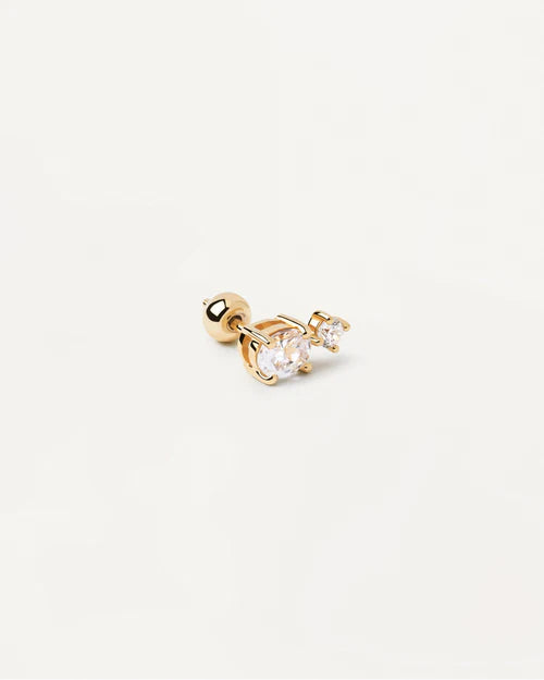 Orecchino Singolo Donna PDPaola Argento Dorato 925 Punto Luce Zircone PG01-741-U